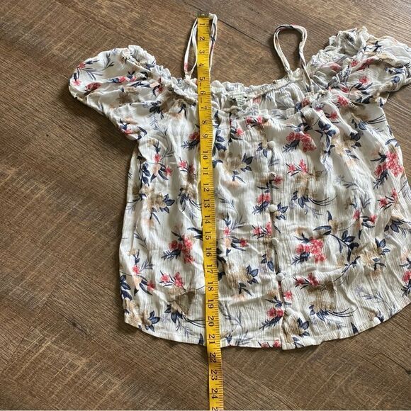 American Eagle Top Off Shoulder Floral Multiway Festival Boho Medium - Picture 9 of 12